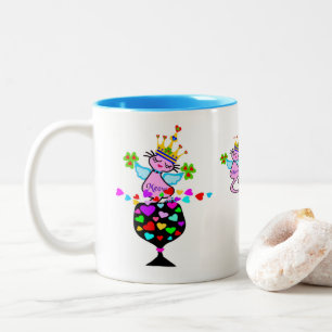 ♥ټ☘Irish Swanky Queen-Cat Fabulous Classic Two-Tone Coffee Mug
