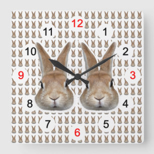 うさぎの壁掛け時計,No.02 Square Wall Clock