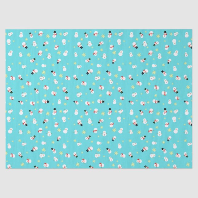 かわいいブルーのクリスマス スノーマン 子ども♡ TISSUE PAPER (Front)