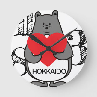 くまぺん　らぶ北海道　Love Hokkaido Round Clock