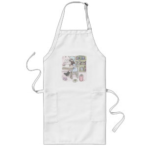 さいくさじ お部屋で机に向かう LONG APRON