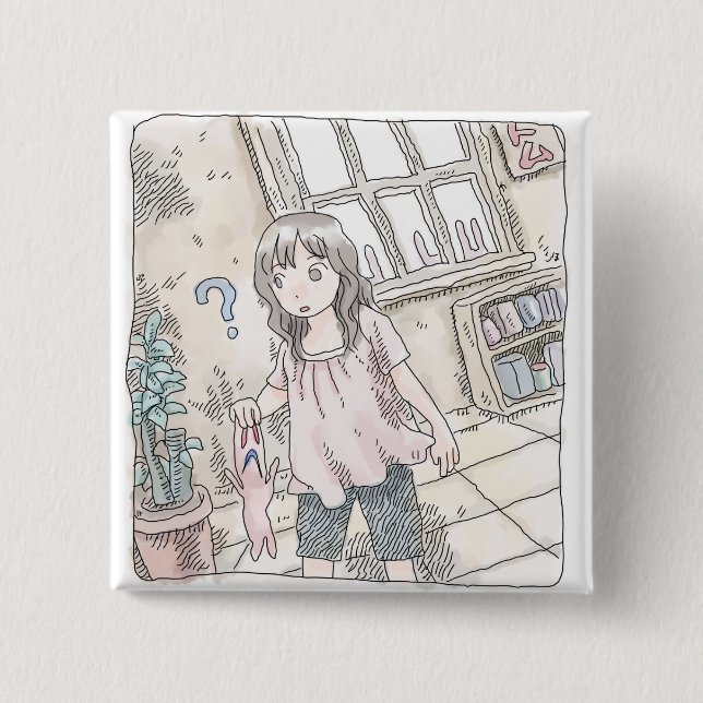 さむくなじ 2 INCH SQUARE BUTTON (Front)