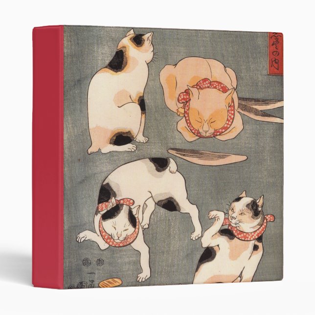 たとえ尽の内（上）, 国芳 Japanese Cats(1), Kuniyoshi, Ukiyo-e Binder (Front/Spine)