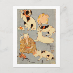 たとえ尽の内(下), 国芳 Japanese Cats(3), Kuniyoshi, Ukiyo-e Postcard