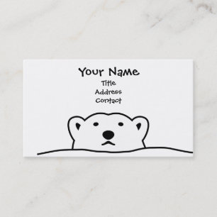 【のぞくホッキョクグマ】 Looking polar bear Business Card
