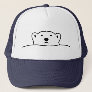 【のぞくホッキョクグマ】 Looking polar bear Trucker Hat