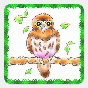 アオバズクちゃん SQUARE STICKER