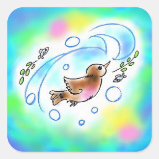 カワガラスちゃんスクエアシール スクエアシール SQUARE STICKER