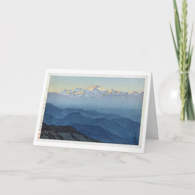 カンチェンジュンガ, Kangchenjunga, Yoshida, Woodcut Card (Front)