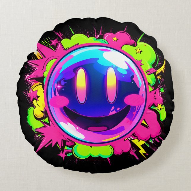 クッション｜VACHABORG グッズ「 電光石火少女 Eccentric Flash Girl 」 Round Pillow (Front)