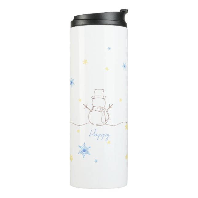 シンプルなクリスマス スノーマン♡ THERMAL TUMBLER (Rotated Left)