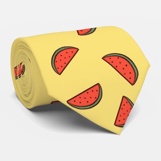スイカなネクタイ 黄色ver. Water melon tie, yellow ver. Tie (Rolled)