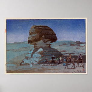 スフィンクス(夜), Sphinx(Night), Hiroshi Yoshida, Woodcut Poster