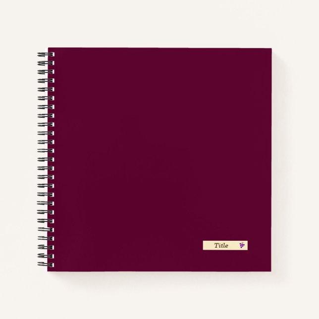 タイトル 　カスタマイズ　ぶどう バーガンディ ノートブック NOTEBOOK (Front)