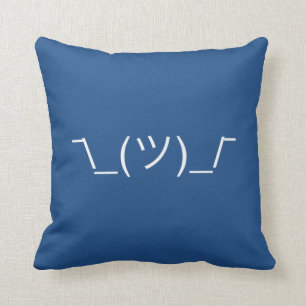 ¯\_(ツ)_/¯ Smugshrug Solid White Throw Pillow