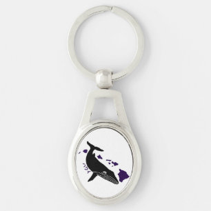 ハワイパープルアイランズザトウクジラPurple Keychain