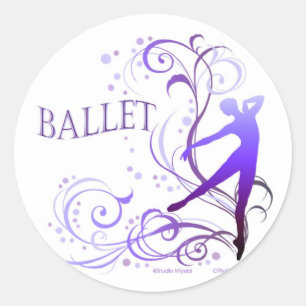 バレエ スクロール CLASSIC ROUND STICKER