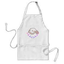 ピンク＆紫グラデーションリーフとロップイヤーうさぎデザイン