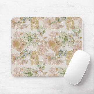 フラワーパターン ピンク&グリーン MOUSE PAD