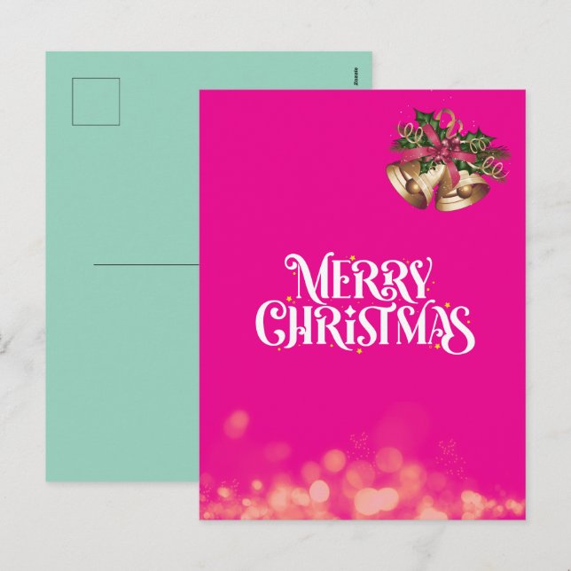 ホットピンク煌めくクリスマスカード♡ HOLIDAY POSTCARD (Front/Back)
