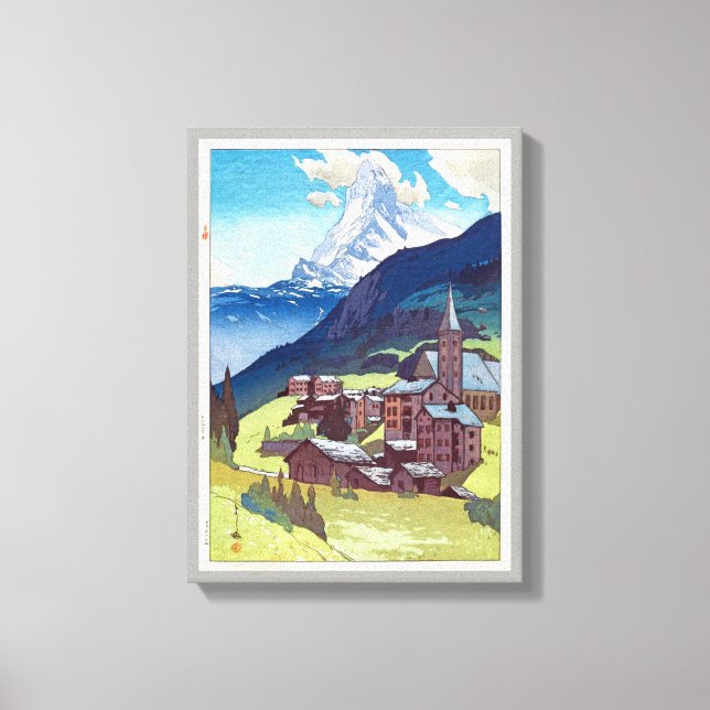 マッターホルン, Matterhorn, Hiroshi Yoshida, Woodcut Canvas Print (Front)