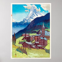 マッターホルン, Matterhorn, Hiroshi Yoshida, Woodcut