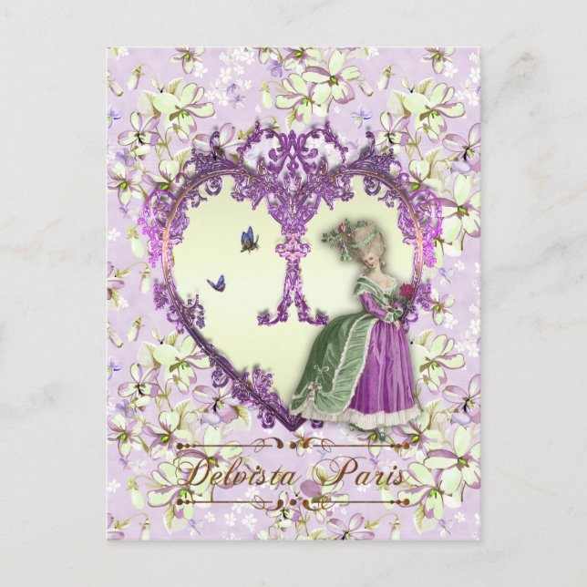 マリーアントワネットのポストカード、LilacDream絵葉書・紫 Postcard (Front)