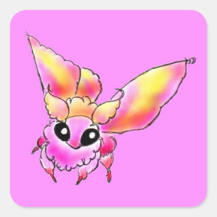 モモイロヤママユちゃん SQUARE STICKER