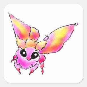 モモイロヤママユちゃん SQUARE STICKER