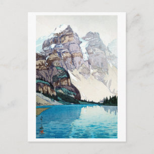 モレーン湖, Moraine Lake, Hiroshi Yoshida, Woodcut Postcard