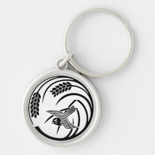 一本稲の丸に雀 KEYCHAIN