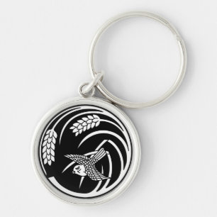 一本稲の丸に雀 KEYCHAIN