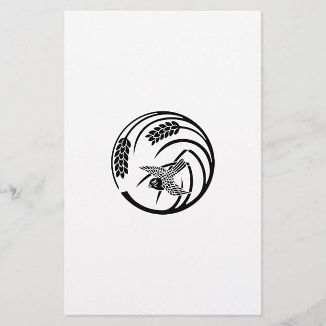 一本稲の丸に雀 STATIONERY (Front)