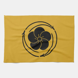 三つ追い松葉に捻じ梅 KITCHEN TOWEL