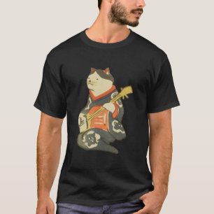 三味線を弾く猫, 国芳 Cat Playing Guitar, Kuniyoshi, Ukiyoe T-Shirt