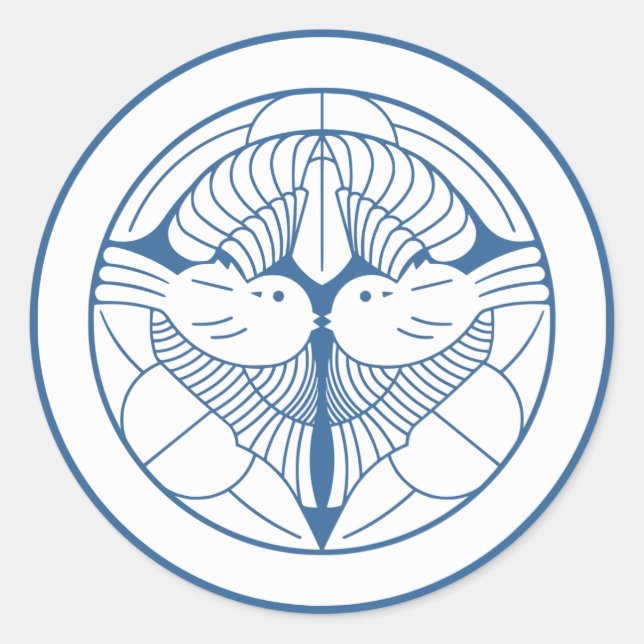 上杉謙信　家紋, Uesugi Kenshin KAMON, Japanese Family Cre Classic Round Sticker (Front)