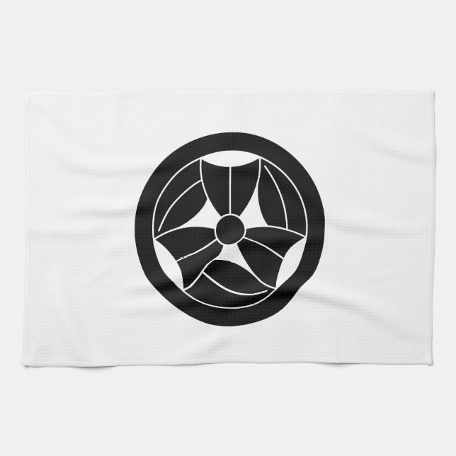 丸に三つ折れ笹 KITCHEN TOWEL (Horizontal)