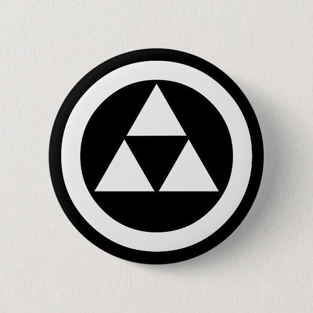 丸に三つ鱗 2 INCH ROUND BUTTON (Front)
