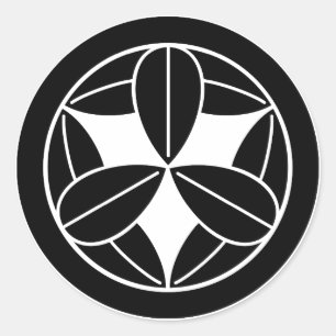 丸に九枚笹 CLASSIC ROUND STICKER