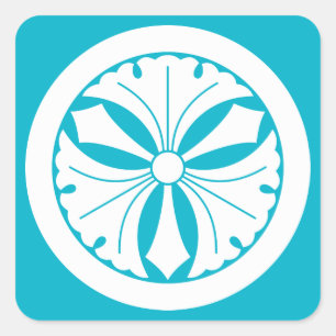 丸に剣三つ銀杏 SQUARE STICKER