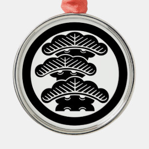 丸に左三階松 METAL ORNAMENT