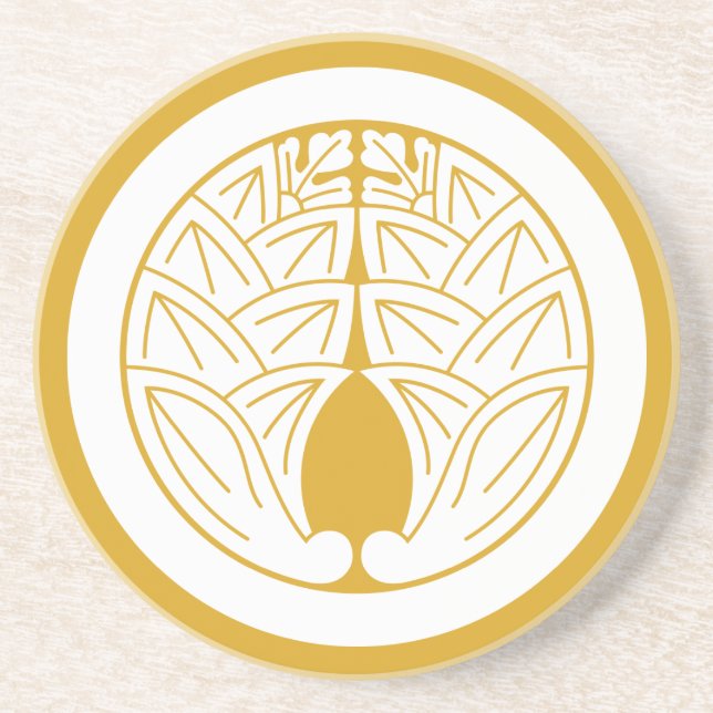 丸に抱き茗荷 COASTER (Front)
