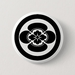 丸に木瓜 2 INCH ROUND BUTTON