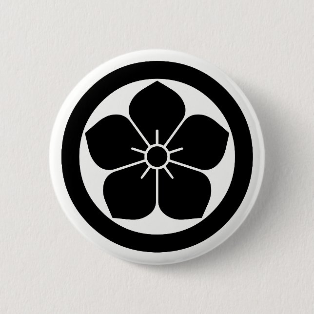 丸に桔梗 2 INCH ROUND BUTTON (Front)
