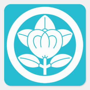 丸に橘（六つ割り作図） SQUARE STICKER