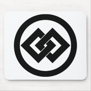 丸に違い釘抜き(違い釘〆割) MOUSE PAD