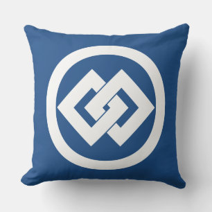 丸に違い釘抜き(違い釘〆割) THROW PILLOW