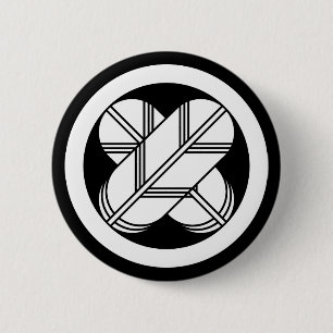 丸に違い鷹の羽(八つ割り作図) 2 INCH ROUND BUTTON