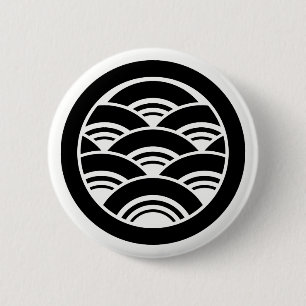 丸に青海波 2 INCH ROUND BUTTON