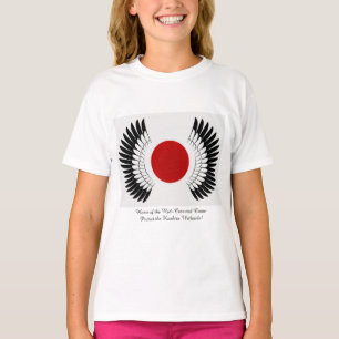 丹頂旗 子供用 Tシャツ(Red-Crowned Flag Print T-Shirt) T-Shirt
